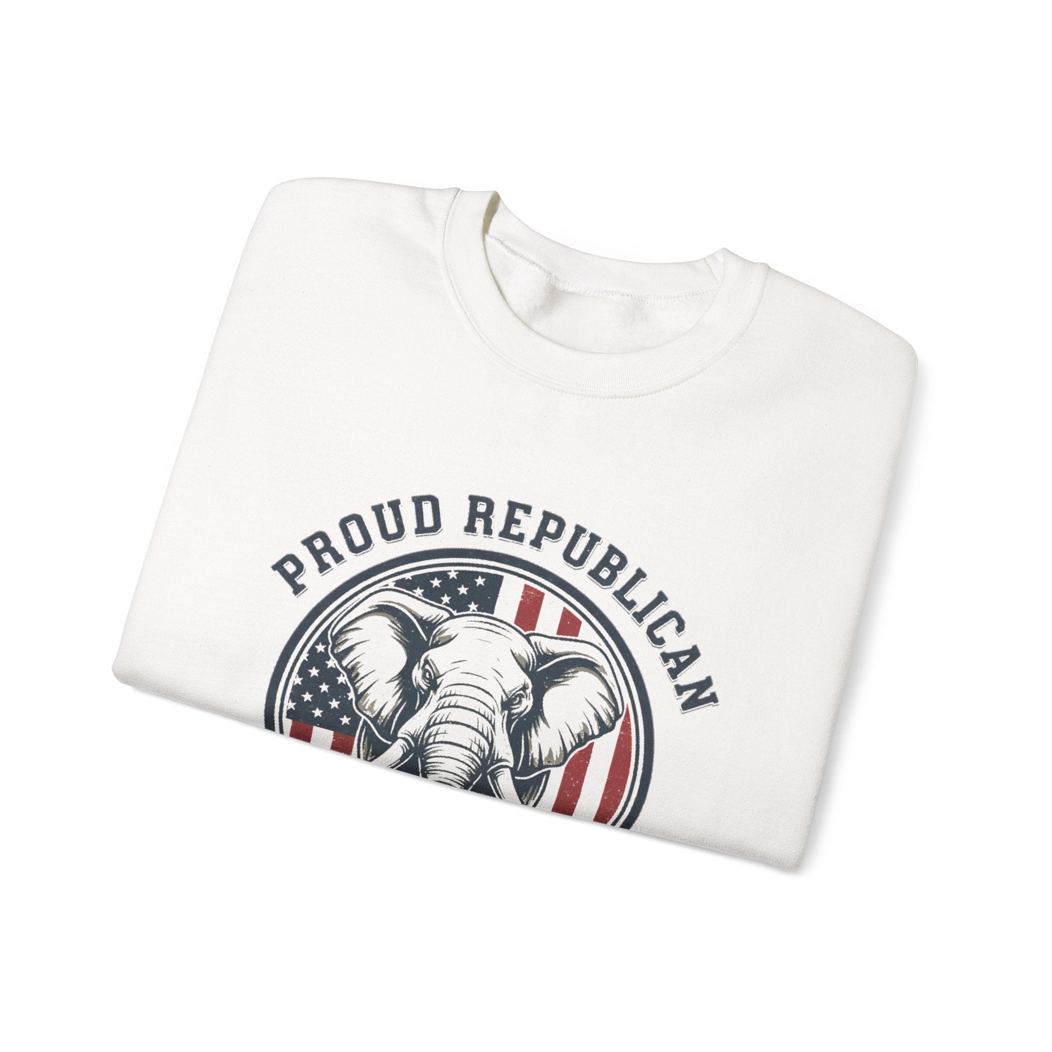 Republican 2028 Crewneck Sweatshirt — "Proud Republican" Elephant Patriotic Design
