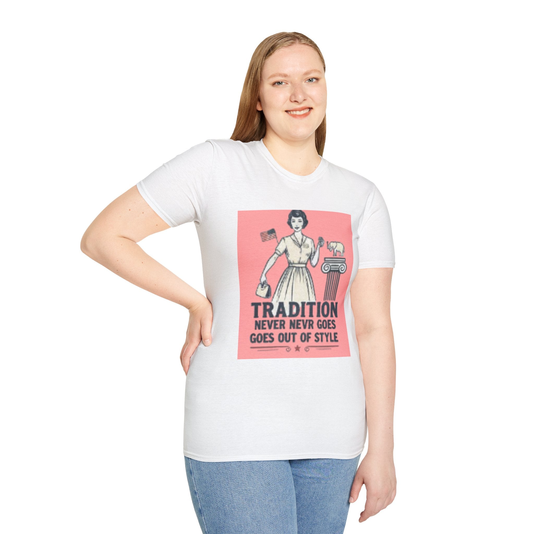 Vintage Tradition T-Shirt — “Tradition Never Goes Out of Style” Retro Housewife Graphic Tee