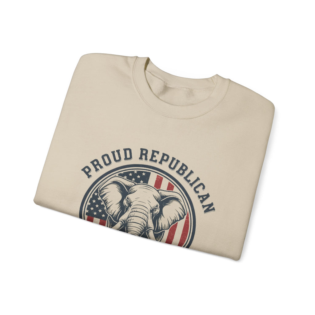 Republican 2028 Crewneck Sweatshirt — "Proud Republican" Elephant Patriotic Design