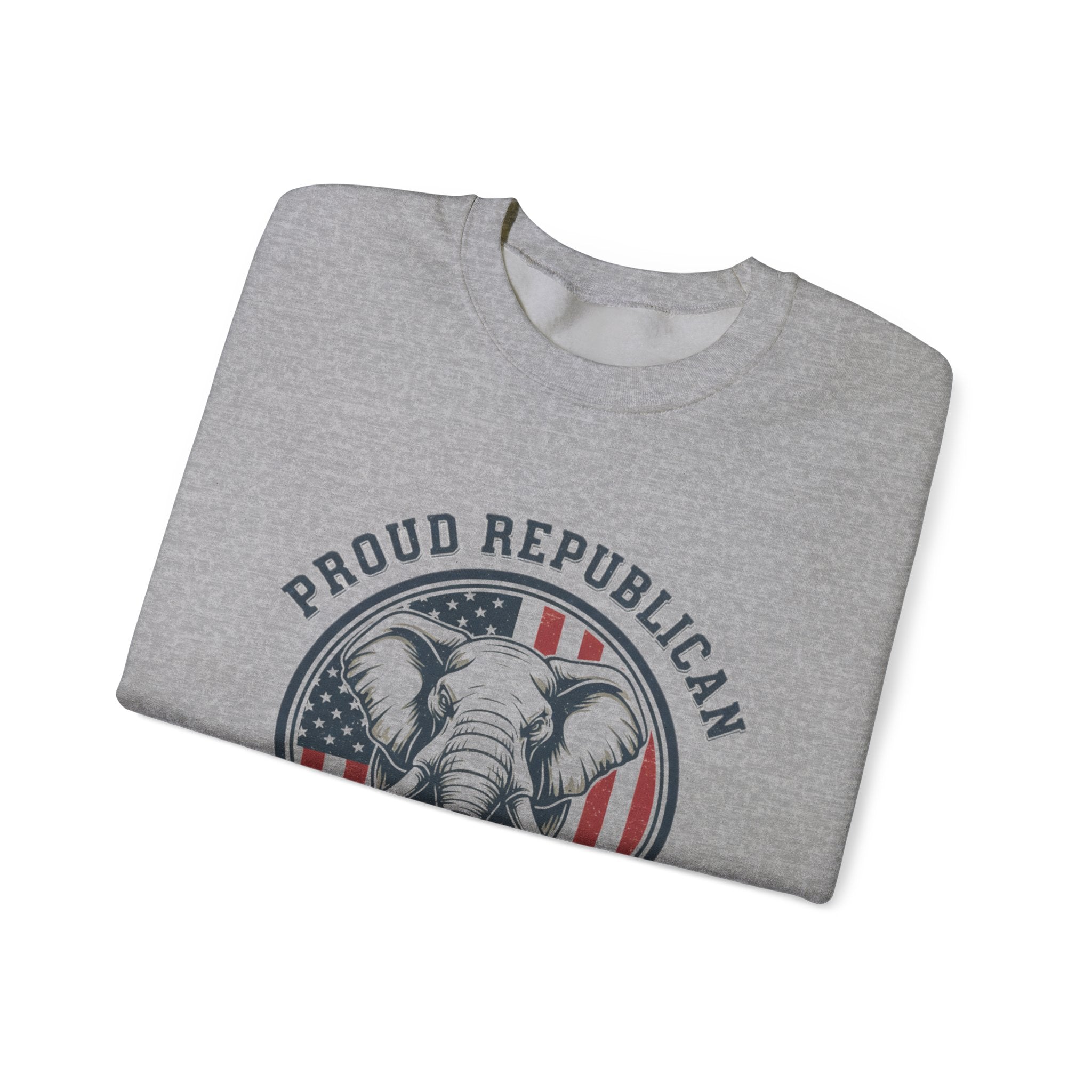 Republican 2028 Crewneck Sweatshirt — "Proud Republican" Elephant Patriotic Design